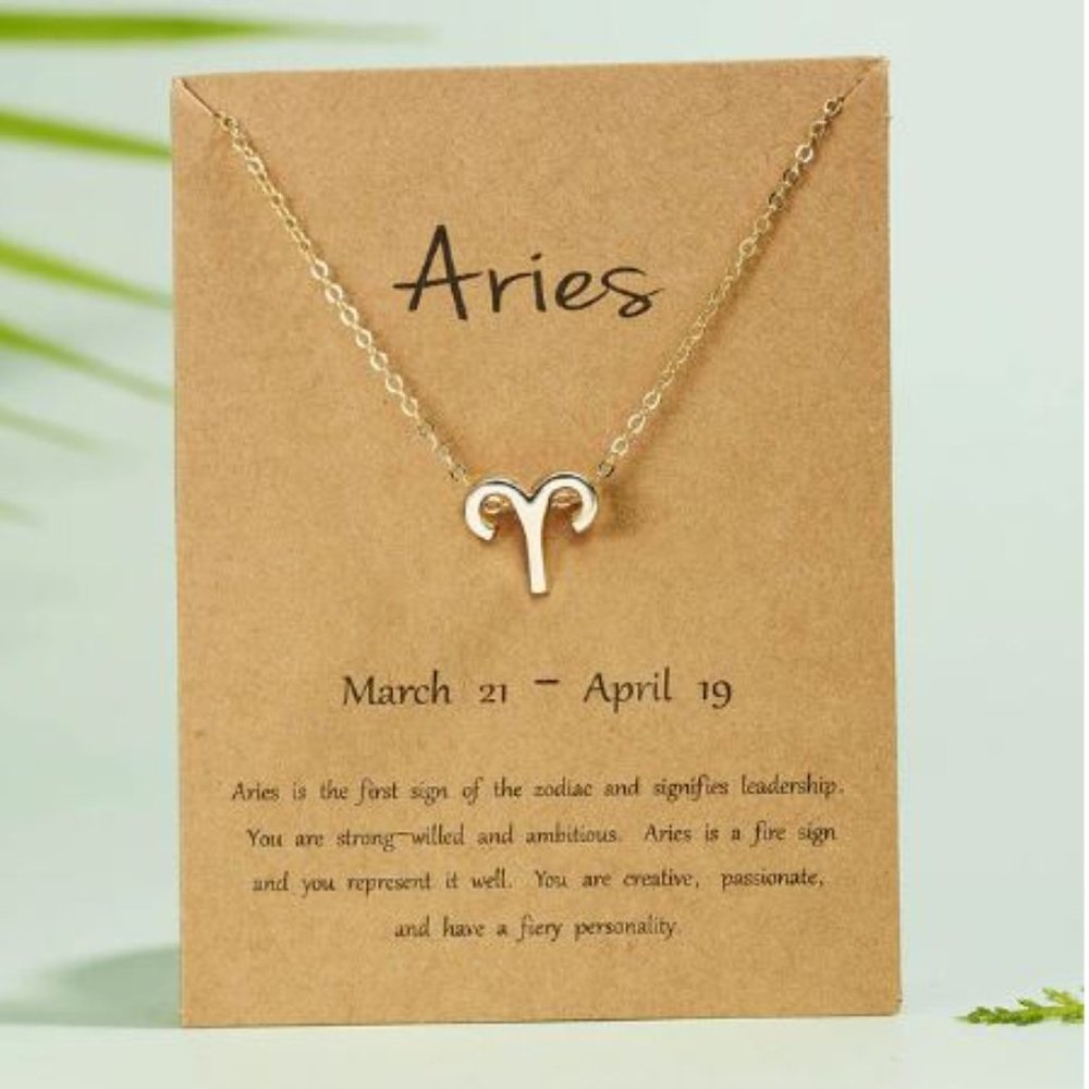 Horoscope Constellation Zodiac Aries birthday Gift Sign Customized gold necklace